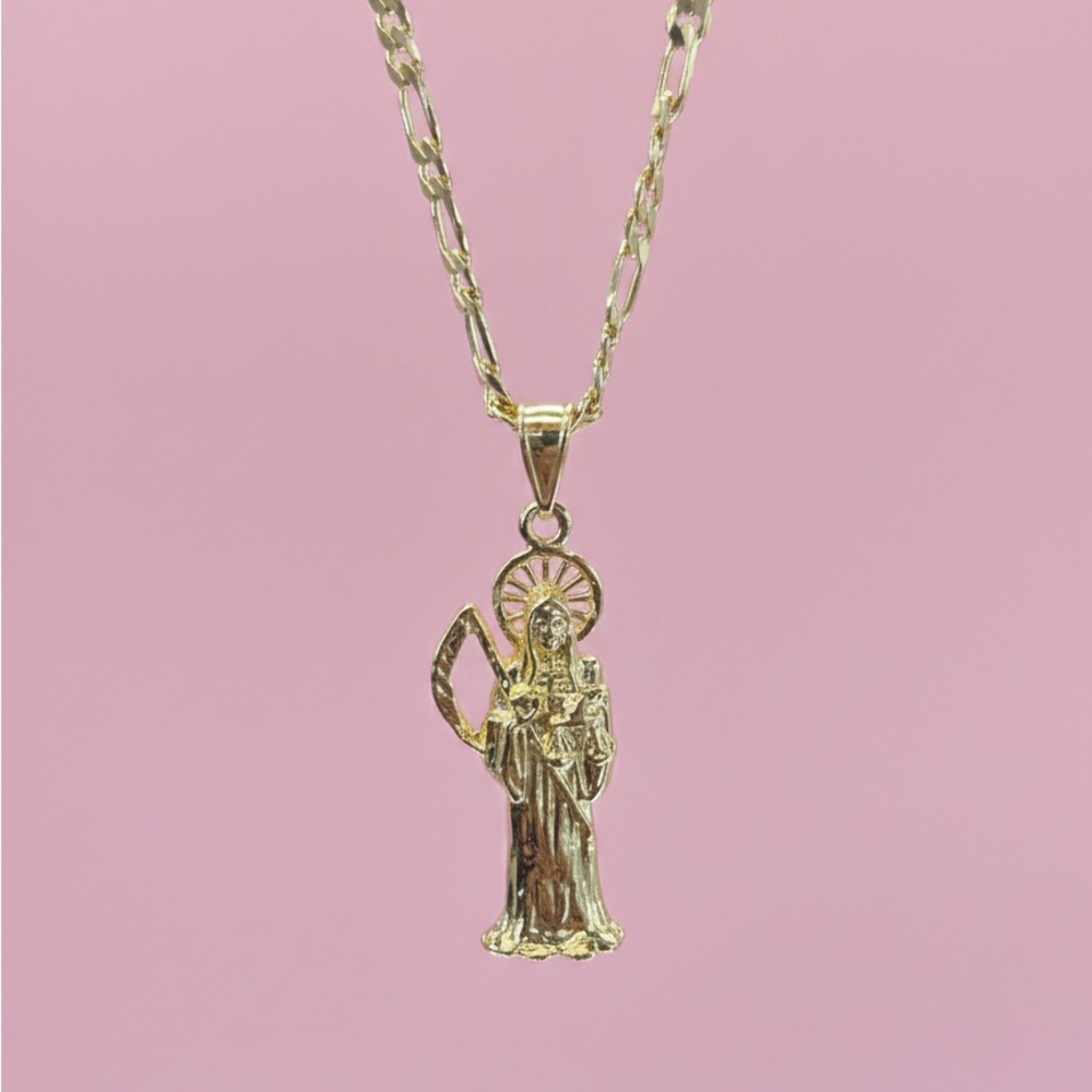 Gold Santa Muerte Necklace